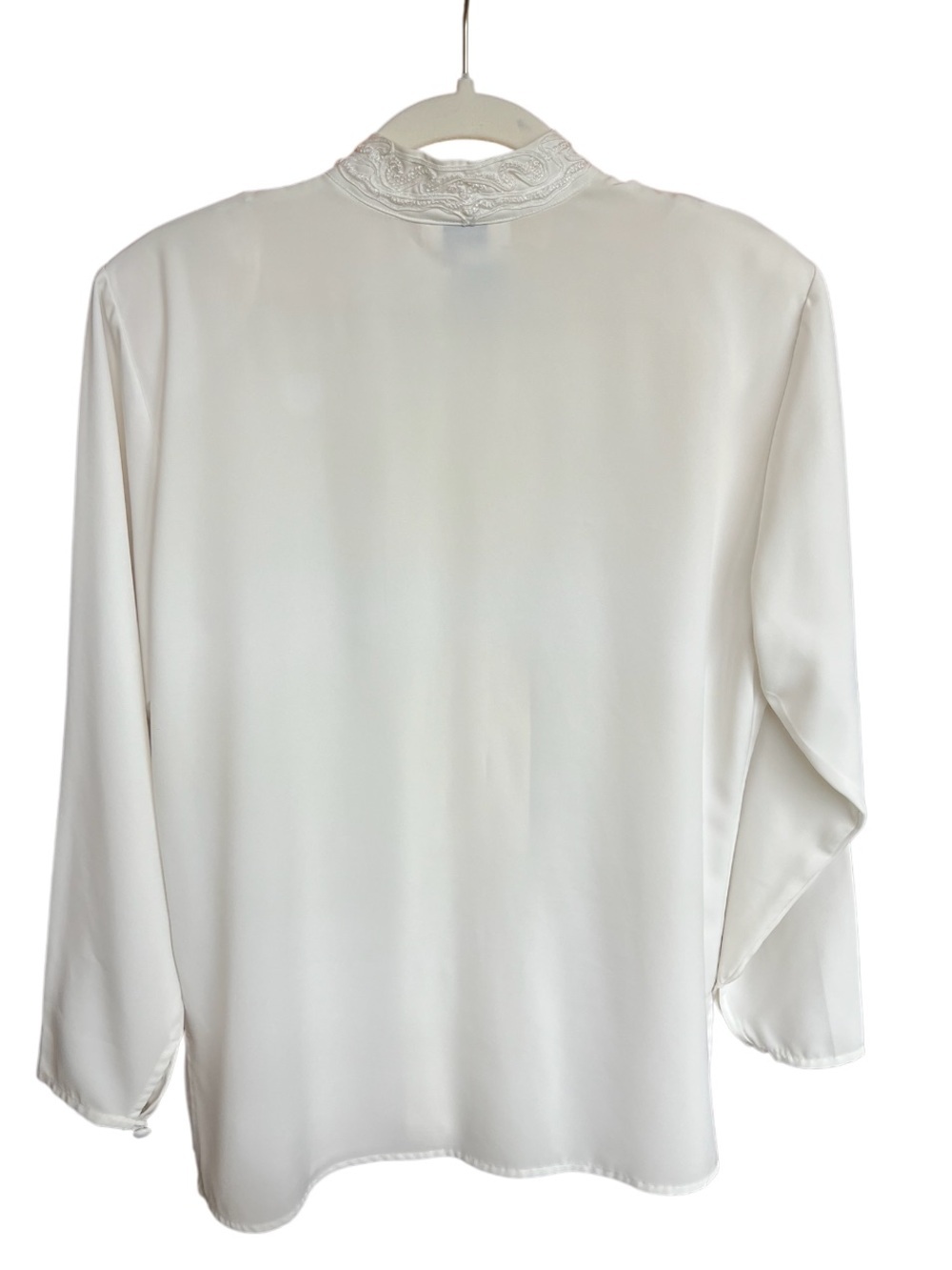 Tess Petite Vintage 80s 90s Soutache Mandarin Collar Blouse 12P - Picture 4 of 8